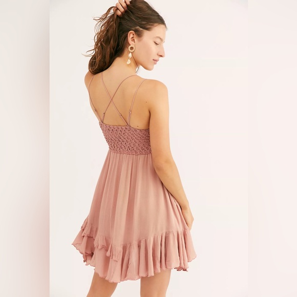 Free People Pink Lace Mini Dress - Picture 4 of 9